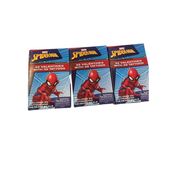 Marvel Valentines Cards Kids 3 packs 32 each New Spiderman - Picture 1 of 5